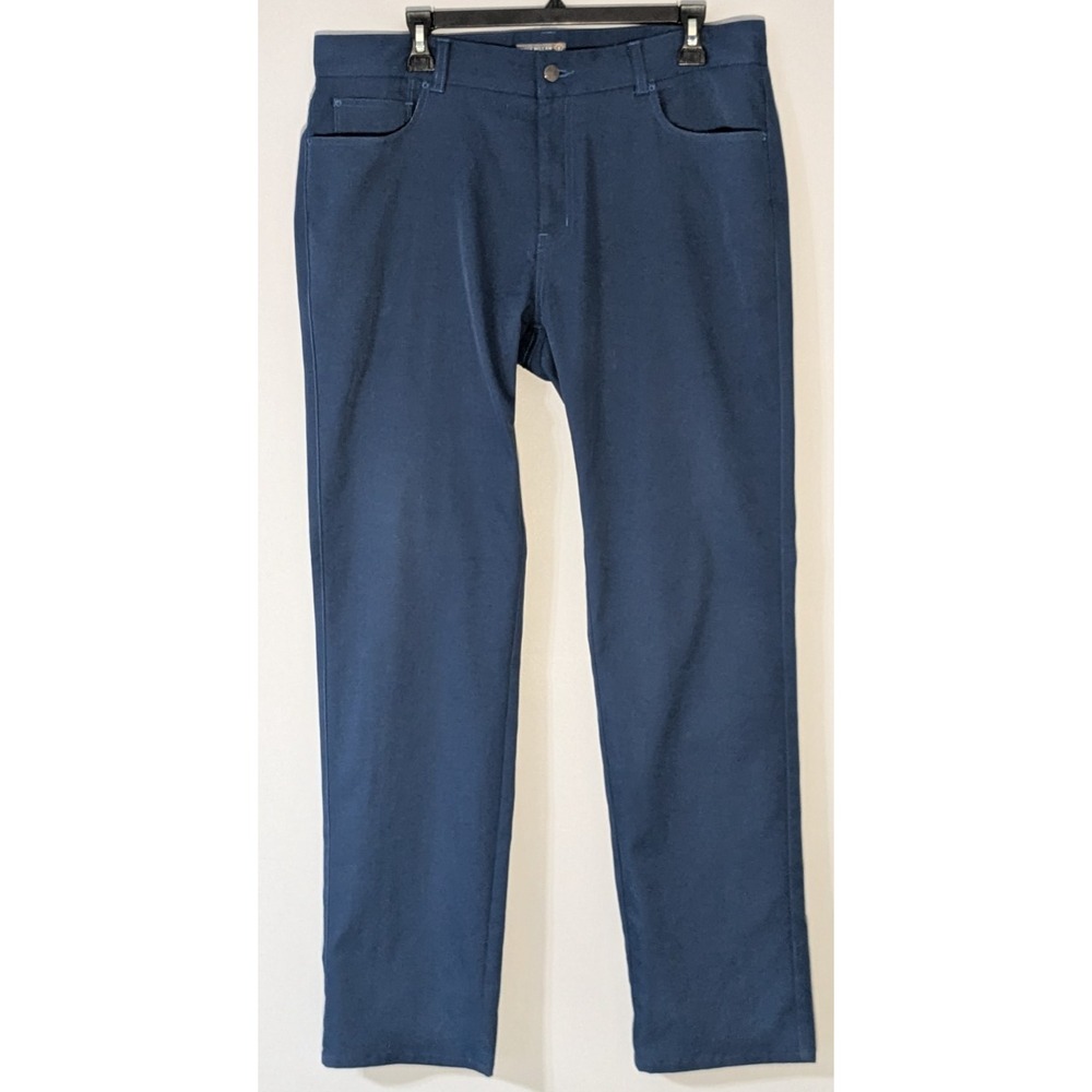 Peter Millar Crown Sport eb66 Mens 35x32 Golf Performance Pants Blue MF1EB66FB